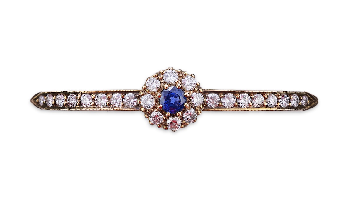 A sapphire and diamond bangle